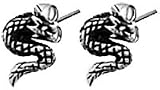 Dragon Silver Tone Pewter Stud Earrings