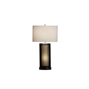 Nova Lighting 11316 Steccia Table Lamp 2-Pack, Black Wood, Brushed Nickel And White Linen... by Nova Lighting