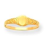 14k Oval Signet Baby Ring