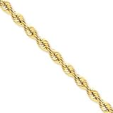 14k 6mm Handmade Regular Rope Chain Anklet - 9 Inch
