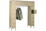 Steel Locker 16 Person 72x18x72 With Legs 16 Doors Assembled Sand