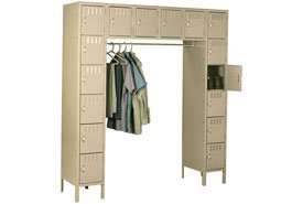 Steel Locker 16 Person 72x18x72 With Legs 16 Doors Ready To Assemble Sand