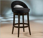 Urbana UB225 Swivel Counter Stool - Feher Black with Black Microfiber
