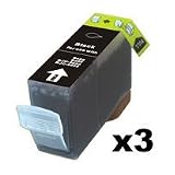 Canon PGI-5Bk 3 Pack Black Compatible Inkjet Cartridge w/ Chip for Pixma MP500 MP530 MP600 MP800 iP4