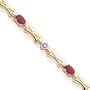 14k Diamonds and Rubies Fancy Diamond Ruby Bracelet - 7 Inch - Box Clasp - JewelryWeb