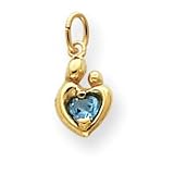 14k Heart Shaped .28BT Mother & Child Pendant