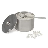 Brushed Stainless Steel Salt Cellar with Spoon