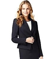 Notch Lapel Jet Pockets Textured Jacket