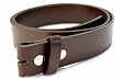 BELTMASTERS&reg; MENS/WOMENS BROWN LEATHER BELT FOR BUCKLES 30" TO 44" MADE IN THE USA