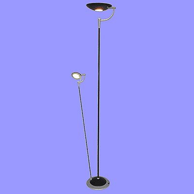 Buy Black Silver Contemporary Torchiere W  Reading Light by Living Well Lighting now!
