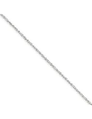 14k Gold White Gold 1.3mm Heavy-Baby Rope Chain 14 Inches