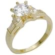 Women's Classic Line Clear Cubic Zirconia Gold Tone Ring, Size: 5-10 Women's Classic Line Clear Cubic Zirconia Gold Tone Ring, Size: 5-10