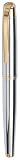 Marqius Metro WM/831/CH/G Roller Ball Pen Chrome with Gold Accents, Packaged in Black Lacquer Box