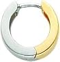 14K Two Tone Gold Hinged Hoop Earrings Jewelry New |C