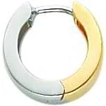 14K Two Tone Gold Hinged Hoop Earrings Jewelry New |C