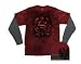 Search : Superman DC Comics - Long Sleeve T-Shirt Maroon Grey Eagle Crest Logo w/FREE BEANIE!