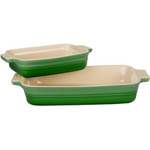 Fennel Green 1-1/4-Quart Rectangular Bakers with Bonus Baker by Le Creuset