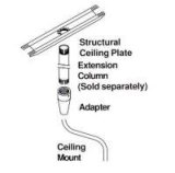 Peerless Extension Column Adapter for Designer Series Ceiling Mounts Only
