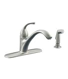 KOHLER K-10412-VS Forte Single Control Kitchen Sink Faucet, Vibrant Stainless