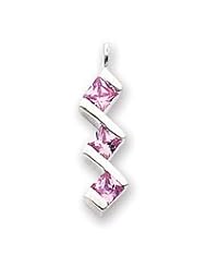 Sterling Silver Pink CZ Pendant