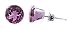 Sterling Silver 4 MM Round Amethyst Cubic Zirconia Stud Post Friction Back Earrings