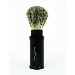 Edwin Jagger Black Aluminum Travel Pure Badger Shaving Shave Brush-81M536