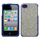 MyBat Apple iPhone 4/4S Titanium Dark Blue Silver Maze Executive Dazzling Protector Cover