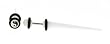 Fake Acrylic Taper - White with Ying/Yang - 16g Wire Stud - 6 Gauge - 42.55mm Length - Sold as a Pair
