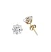 Gold Plated Stud Earrings with Clear CZ - Square Stamping - Sterling Silver - 6 mm