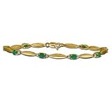 1.50ctw. Oval Emerald and Diamond Bracelet