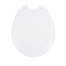 Bemis 550PRO000 Molded Wood Open Front With Cover Round Toilet Seat Pro Hinges White