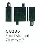 Scalextric C8236 Short Straight 78mm x2 (C157) 1:32 Scale Track Accessory