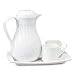 Hormel Products - Insulated Swirl Carafe Set, With Tray/40 oz 2-8 oz Cups, WE - Sold as 1 ST - Carafe set includes a carafe, two 8 oz. matching insulated cups and matching tray. Plastic carafe has the look of porcelain. Polyurethane foam insulation keeps beverages hot or cold for hours. Classic swirl design is elegant in any setting. Locking push button stopper allows you to press once to pour, and press again to reseal. No need to unscrew to pour. Carafe will not spill when lid is closed. No ne