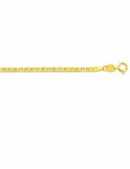 14k Solid Yellow Gold Mariner Link Chain 18" 1.2mm