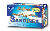 Sardines in Olive Oil, Skinless & Boneless (10) by Roland