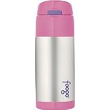 Thermos Foogo Leak-Proof SS 12 Ounce Straw Bottle, Pink, 18 Months