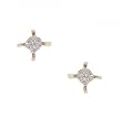 New Yellow Gold Star Stud Earrings Diamond Solitaire