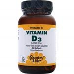Country Life Vitamin D3 5000 I.U., 200-Softgel