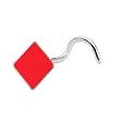 Sterling Silver Red Diamond Nose Ring