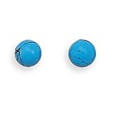 4mm Turquoise Bead Stud Earrings