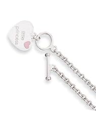 Sterling Silver Enameled Little Princess Heart Necklace QG1440-15"