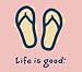LIFE IS GOOD FLIP FLOPS WOMENS SHORT SLEEVE SHIRT BLOOM