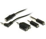 Maxell - Coiled Headphone Extension Cord with 4 Adapters
