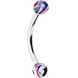 Red Blue Multi Color Marble Eyebrow Ring