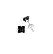 Sterling Silver Stud Earrings with Black CZ- Square Invisible Stamping- 6 mm