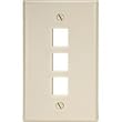 LEVITON 40803-BI 3 Port Ivory QuickPort Flush Mount Wallplates