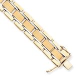 14k Two-tone 15.25mm Status Link Mens Bracelet - 8.25 Inch