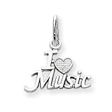 Buy 14k White Gold I Heart Music Charm by JewelryWeb