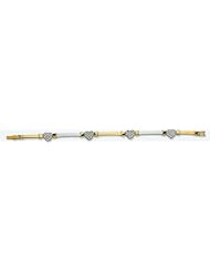 14k Imported Cubic Zirconia Bracelet 7"