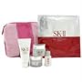 SK II Travel Set: Aqua Physics Serum 4.5ml+ Aqua Physics 15g+ Cleanser 20g+ Cleansing Gel 15g+ Dual Mask+ Bag - 5pcs+1bag